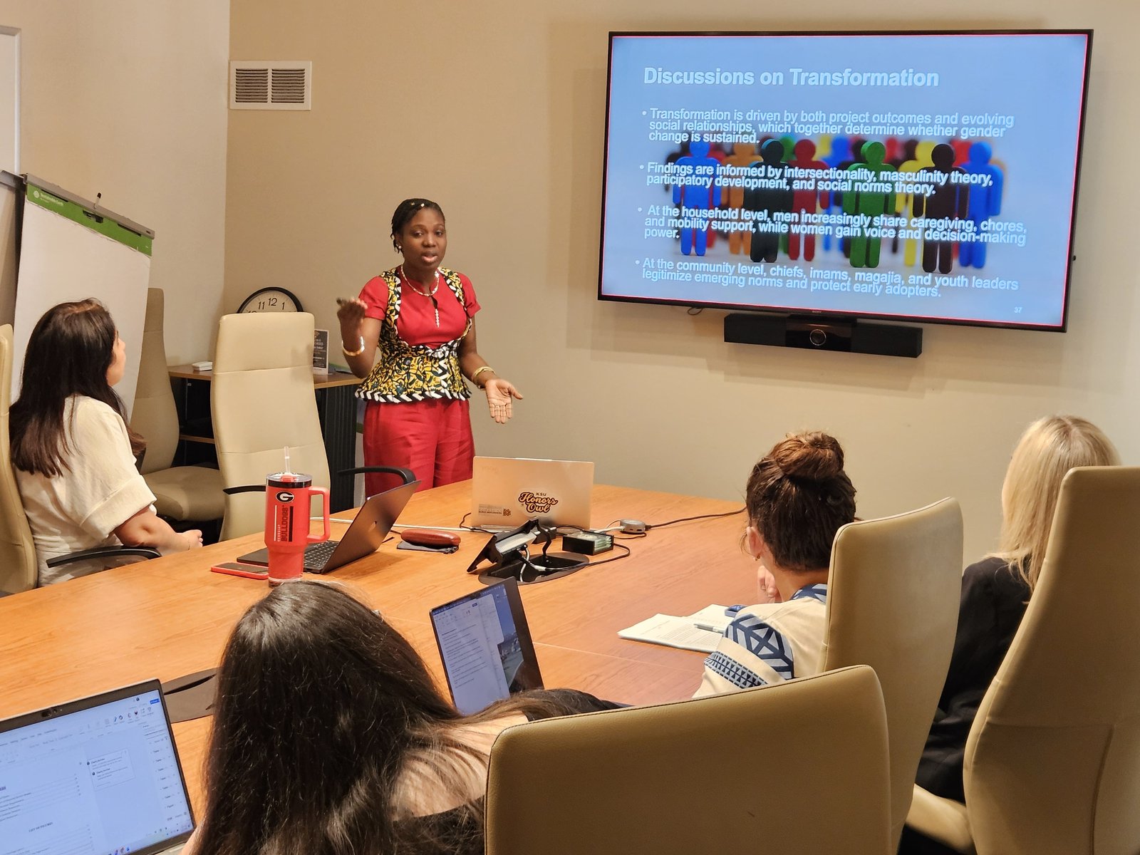 Presenting findings on gender transformation